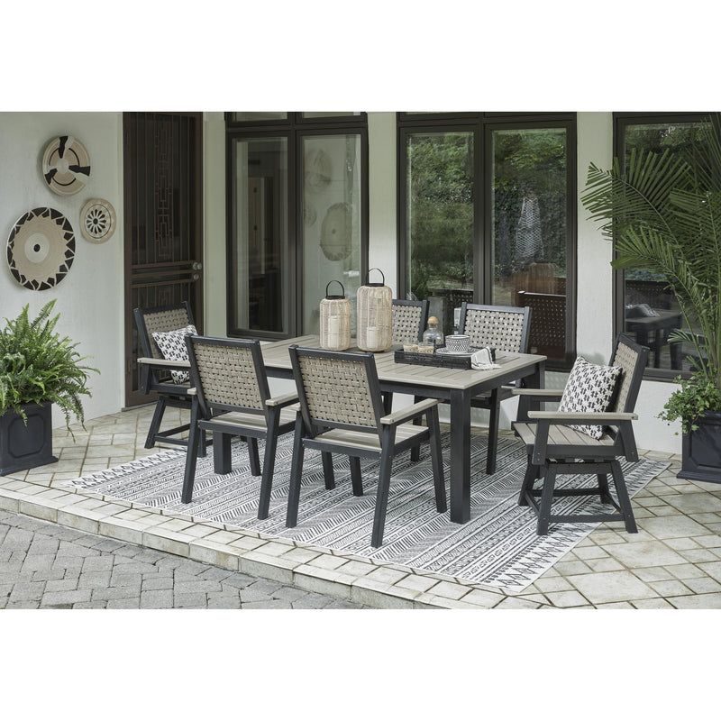 Signature Design by Ashley Mount Valley P384-625 Rectangular Dining Table with Umbrella Option IMAGE 6