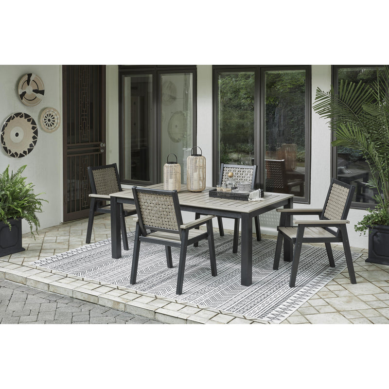 Signature Design by Ashley Mount Valley P384-625 Rectangular Dining Table with Umbrella Option IMAGE 7