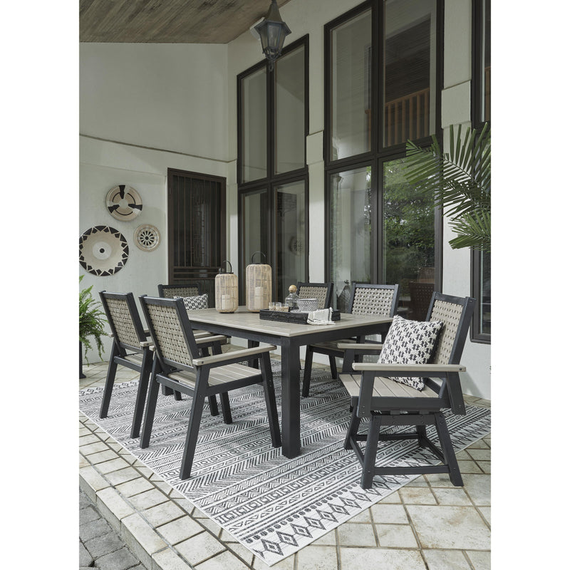 Signature Design by Ashley Mount Valley P384-625 Rectangular Dining Table with Umbrella Option IMAGE 9