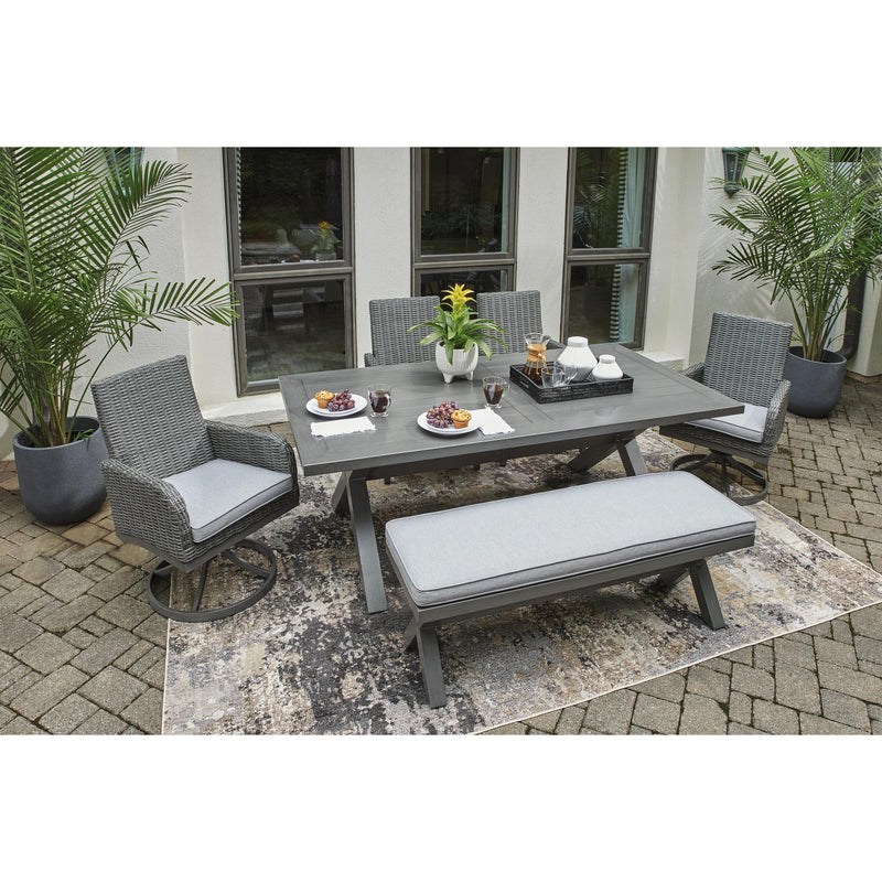 Signature Design by Ashley Elite Park P518-625 Rectangular Dining Table with Umbrella Option IMAGE 9