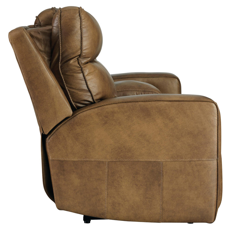 Signature Design by Ashley Game Plan Power Reclining Leather Loveseat with Console U1520618 IMAGE 3