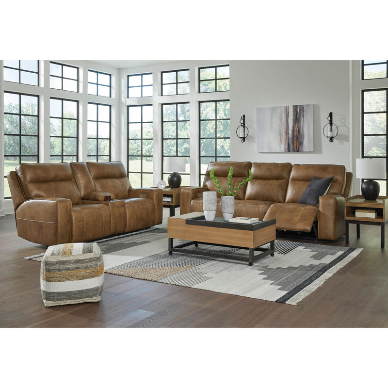 Signature Design by Ashley Game Plan Power Reclining Leather Loveseat with Console U1520618 IMAGE 8