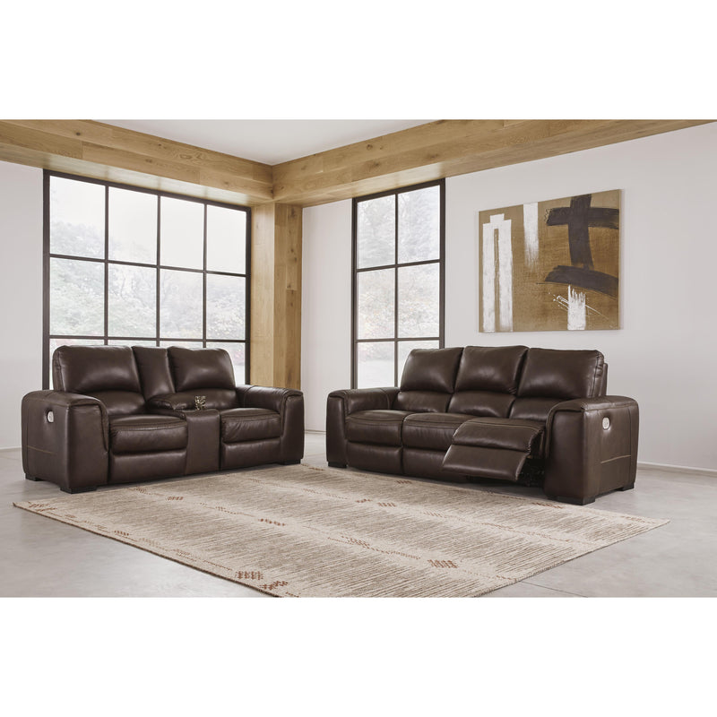 Signature Design by Ashley Alessandro Power Reclining Leather Match Loveseat with Console U2550218 IMAGE 11