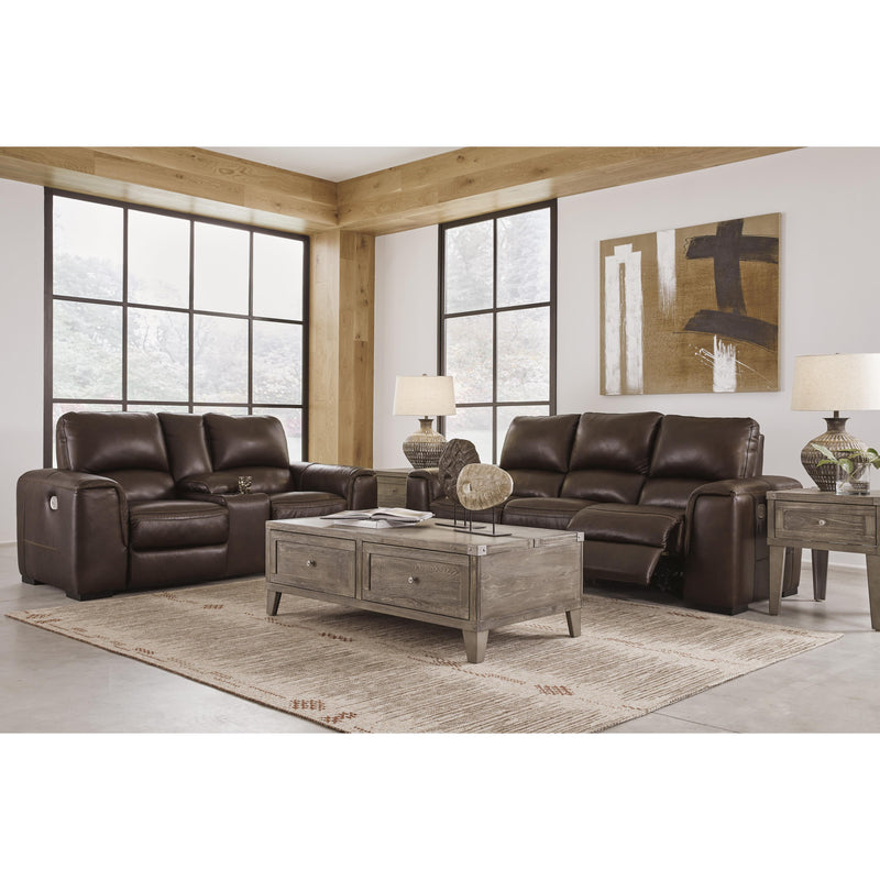 Signature Design by Ashley Alessandro Power Reclining Leather Match Loveseat with Console U2550218 IMAGE 12