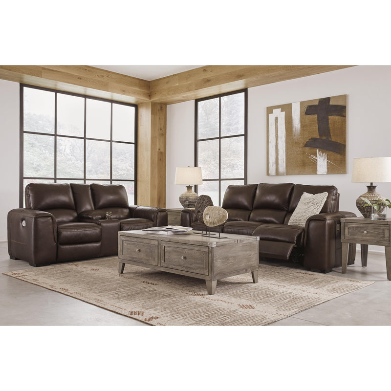 Signature Design by Ashley Alessandro Power Reclining Leather Match Loveseat with Console U2550218 IMAGE 13