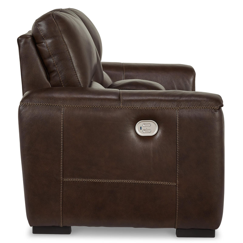 Signature Design by Ashley Alessandro Power Reclining Leather Match Loveseat with Console U2550218 IMAGE 4