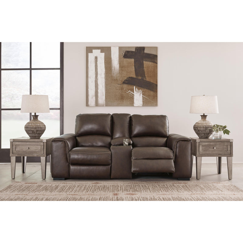 Signature Design by Ashley Alessandro Power Reclining Leather Match Loveseat with Console U2550218 IMAGE 7