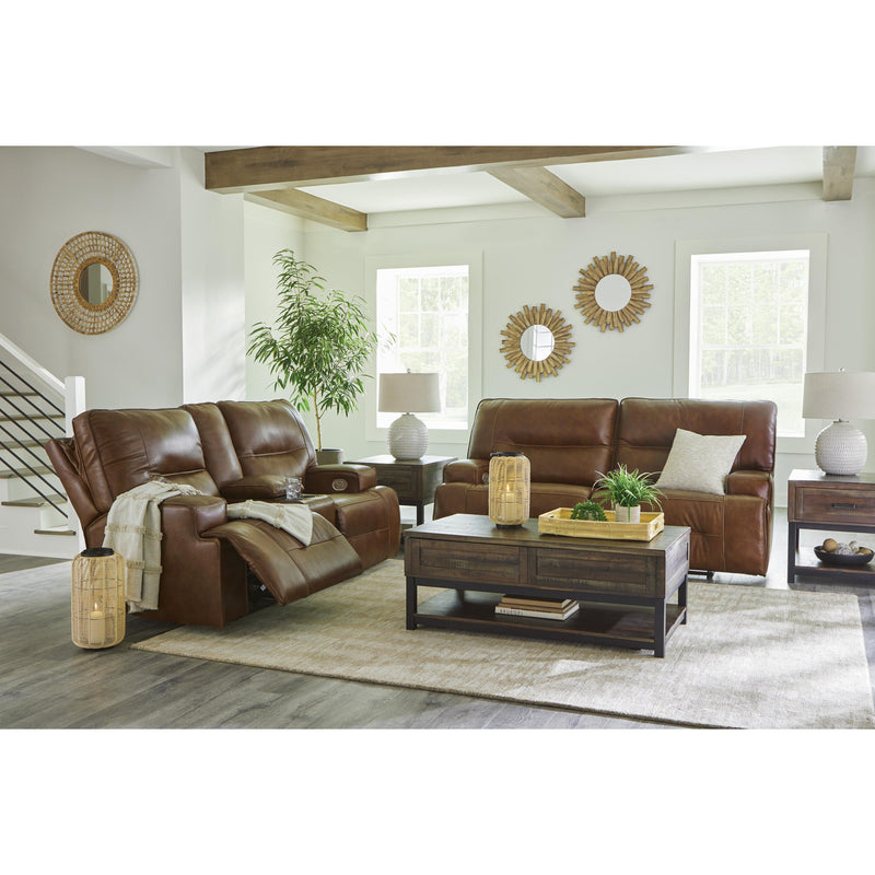 Signature Design by Ashley Francesca Power Reclining Leather Match Loveseat with Console U2570518 IMAGE 11