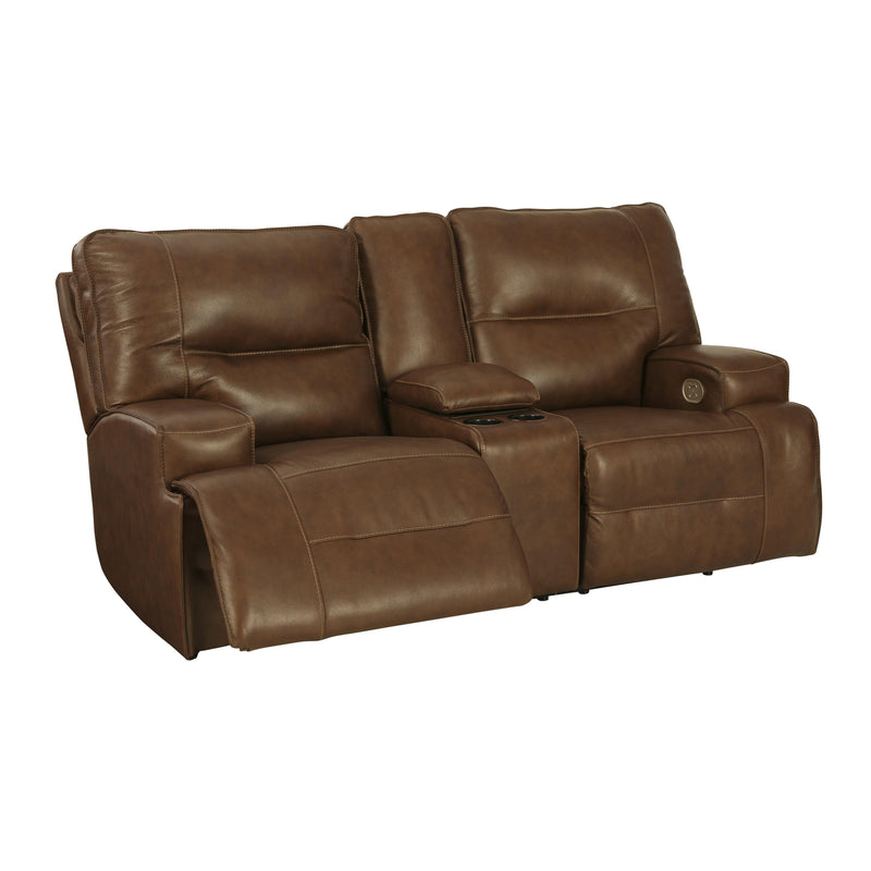 Signature Design by Ashley Francesca Power Reclining Leather Match Loveseat with Console U2570518 IMAGE 2