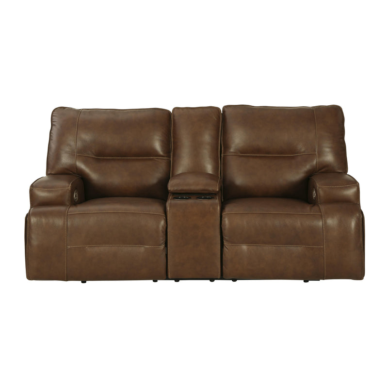 Signature Design by Ashley Francesca Power Reclining Leather Match Loveseat with Console U2570518 IMAGE 3