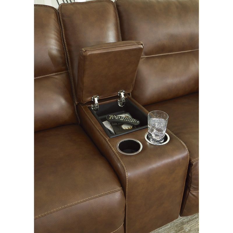 Signature Design by Ashley Francesca Power Reclining Leather Match Loveseat with Console U2570518 IMAGE 7