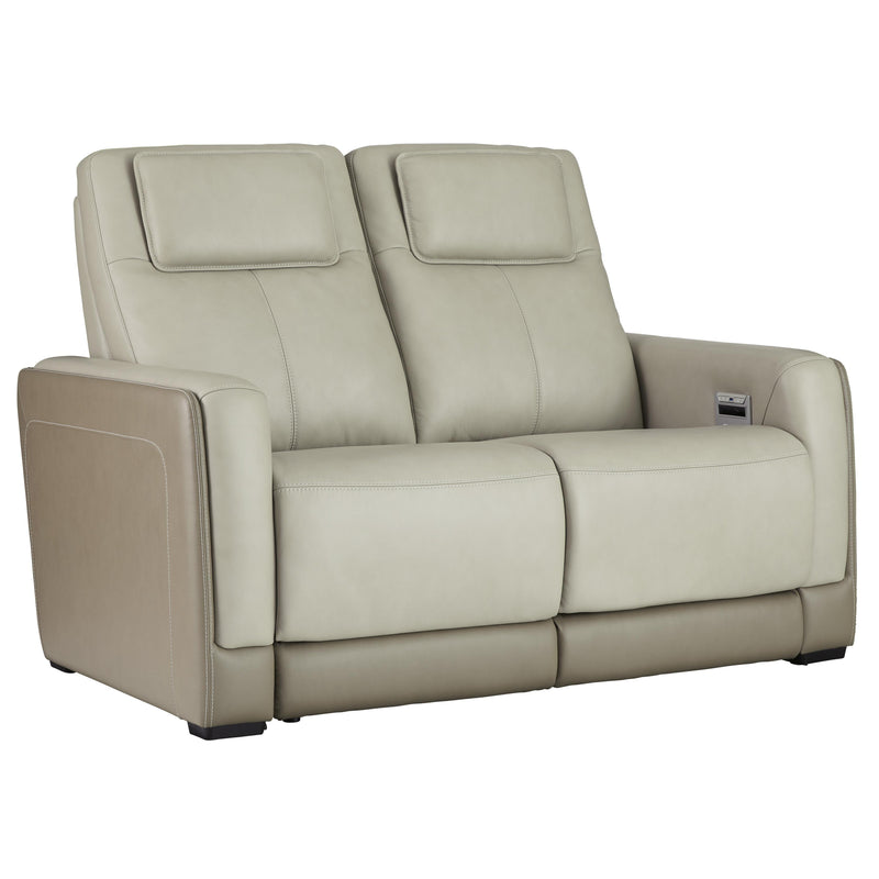 Signature Design by Ashley Battleville Power Reclining Leather Match Loveseat U3070514 IMAGE 1