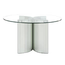 Acme Furniture Noralie Dining Table with Glass Top and Pedestal Base DN00718 IMAGE 3