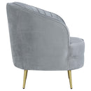  Coaster Furniture Sophia 506866 Upholstered Channel Tufted Barrel Accent Chair - Grey IMAGE 6