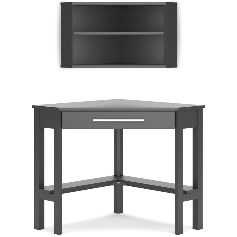 Signature Design by Ashley Otaska H206H1 Home Office Corner Desk with Bookcase IMAGE 2