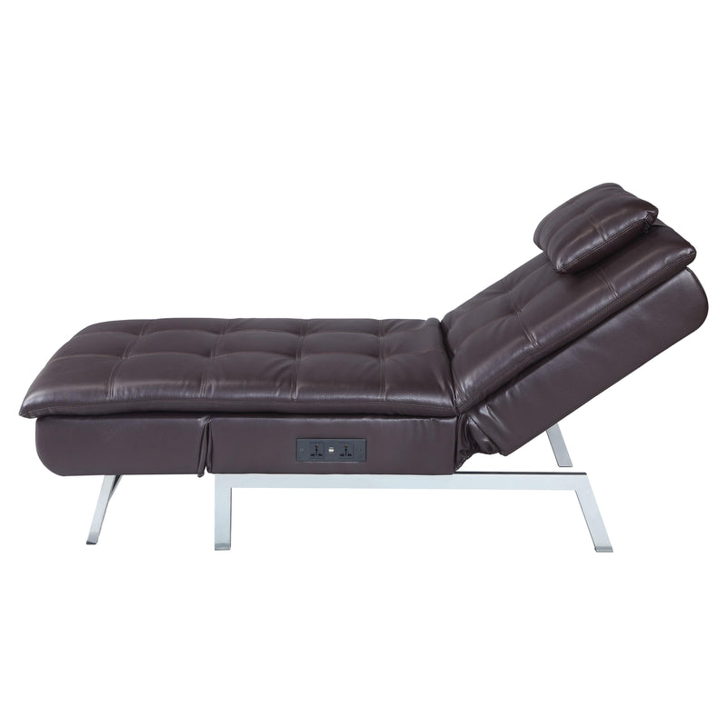 Acme Furniture Padilla Leather Look Chaise LV00825 IMAGE 2