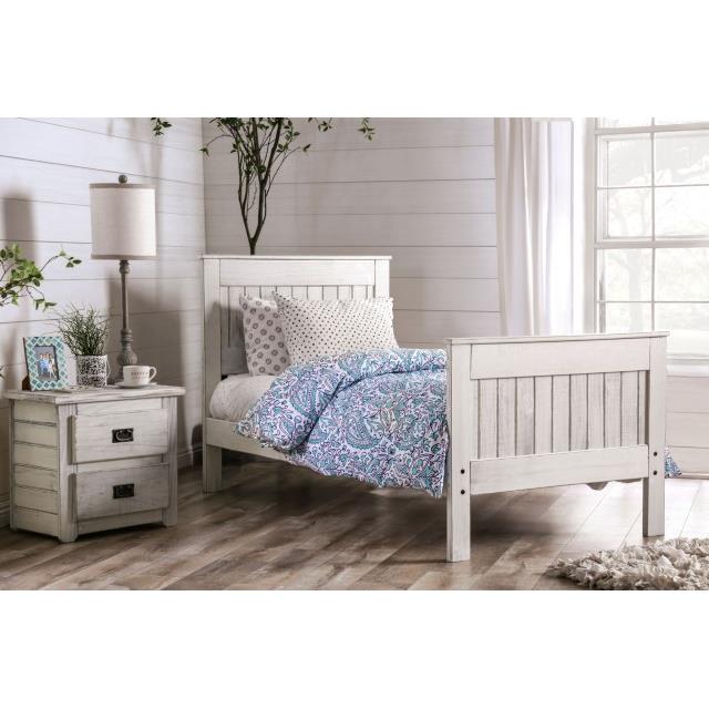 Furniture of America Rockwall Twin Panel Bed AM7973WH-T-BED IMAGE 2