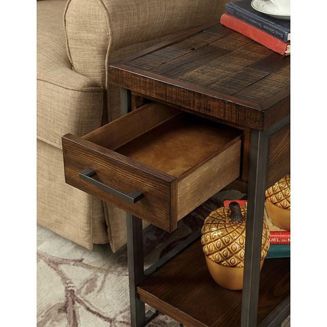 Furniture of America Brick Attic End Table CM-AC286 IMAGE 2