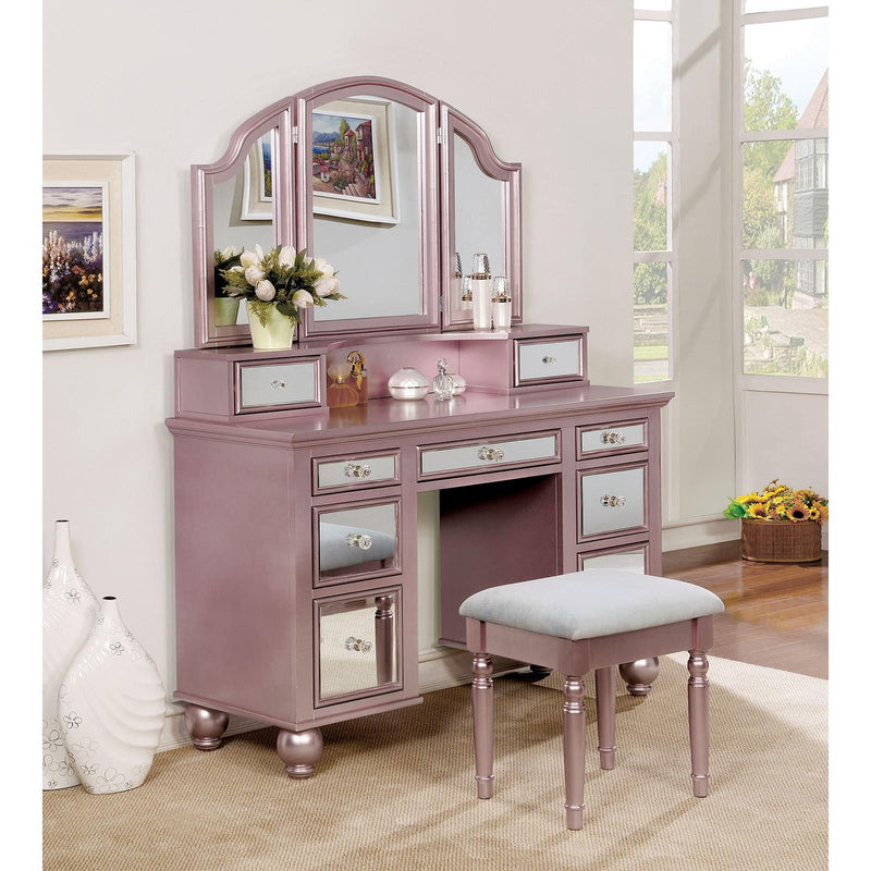 Furniture of America Tracy Vanity Set CM-DK6162RG IMAGE 1