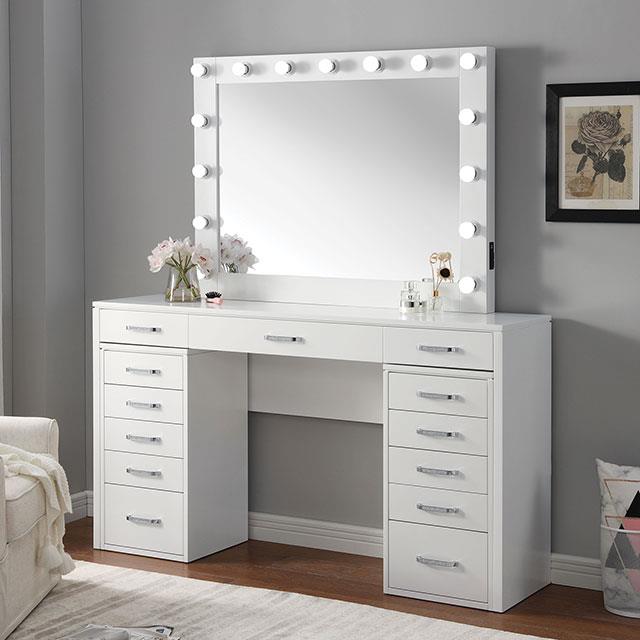 Furniture of America Aphrodite Vanity Set CM-DK933WH-PK IMAGE 1