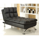  Furniture of America Aristo Leather Look Chaise CM2906BK-CE IMAGE 2