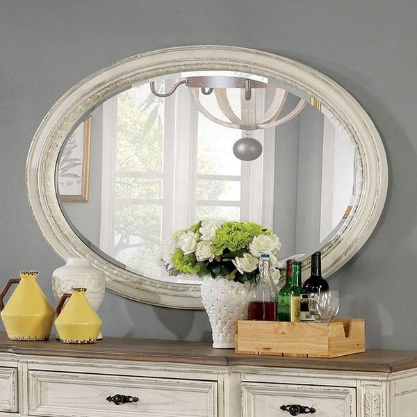 Furniture of America Arcadia Dresser Mirror CM3150WH-MO IMAGE 1