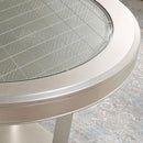  Furniture of America Round Adelina Dining Table with Glass Top and Pedestal Base CM3158RT IMAGE 4