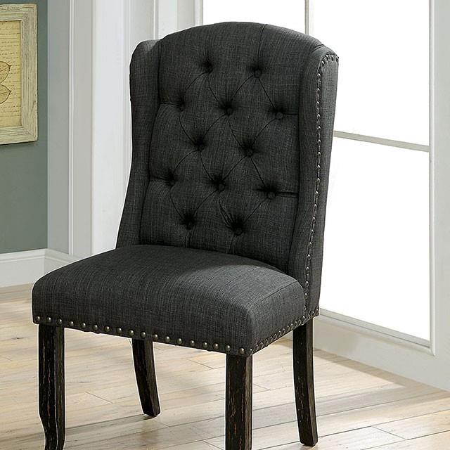 Furniture of America Sania Dining Chair CM3324BK-GY-SC-2PK IMAGE 2