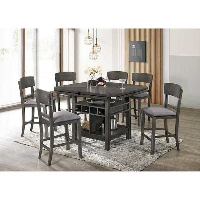 Furniture of America Round Stacie Counter Height Dining Table CM3733GY-RPT-TABLE IMAGE 3