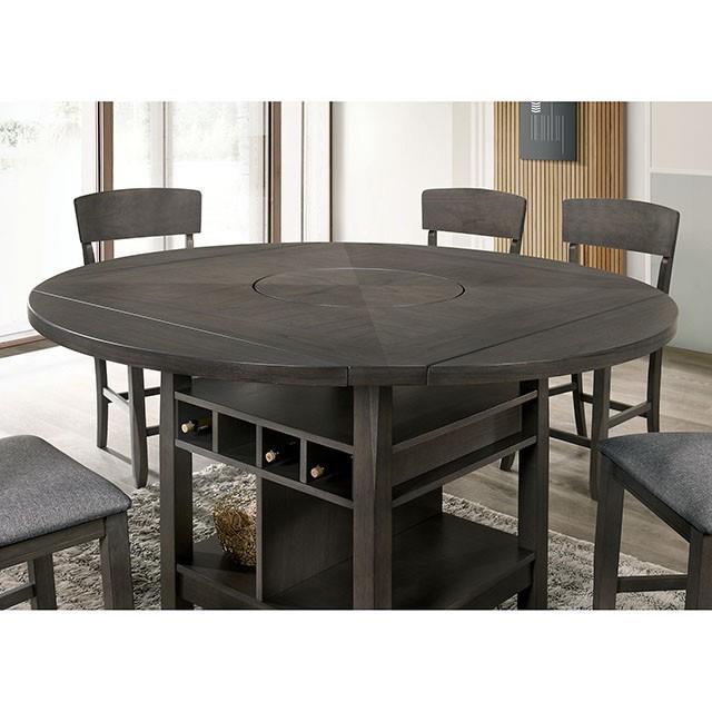 Furniture of America Round Stacie Counter Height Dining Table CM3733GY-RPT-TABLE IMAGE 4