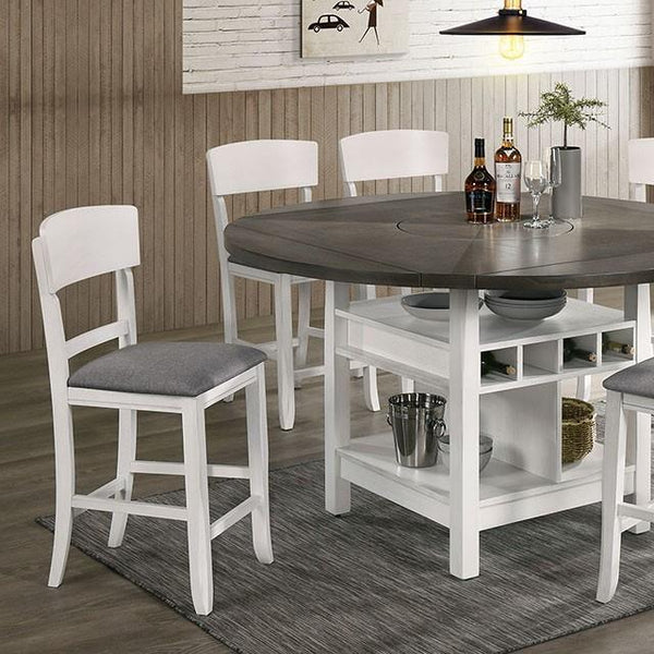 Furniture of America Round Stacie Counter Height Dining Table CM3733WG-RPT-TABLE IMAGE 1