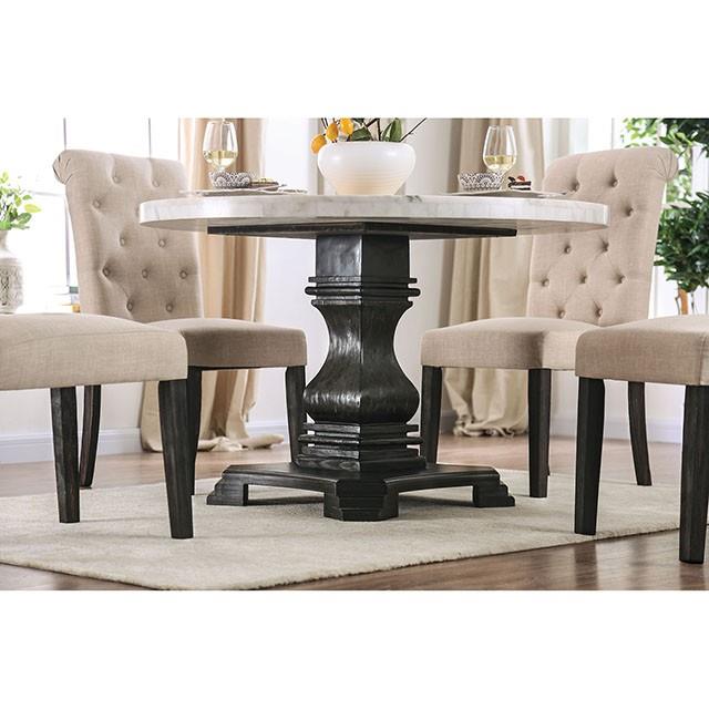 Furniture of America Round Elfredo Dining Table CM3755RT-TABLE IMAGE 2