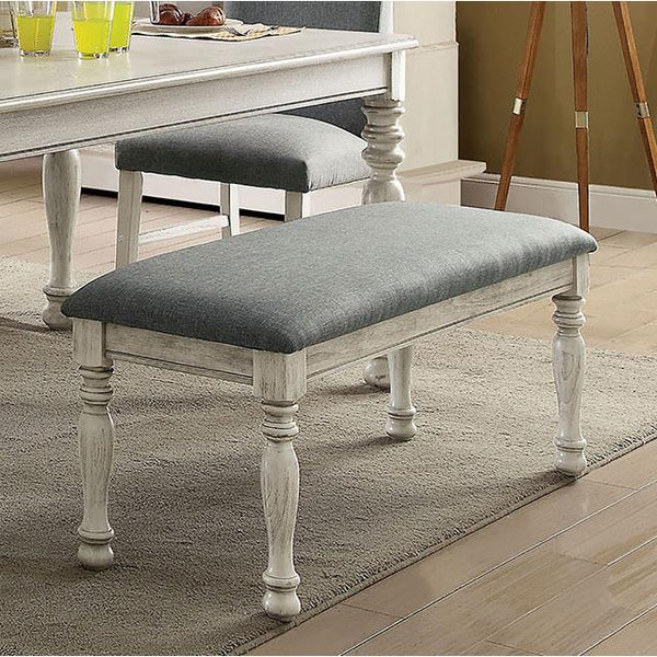 Furniture of America Siobhan Bench CM3872WH-BN IMAGE 1