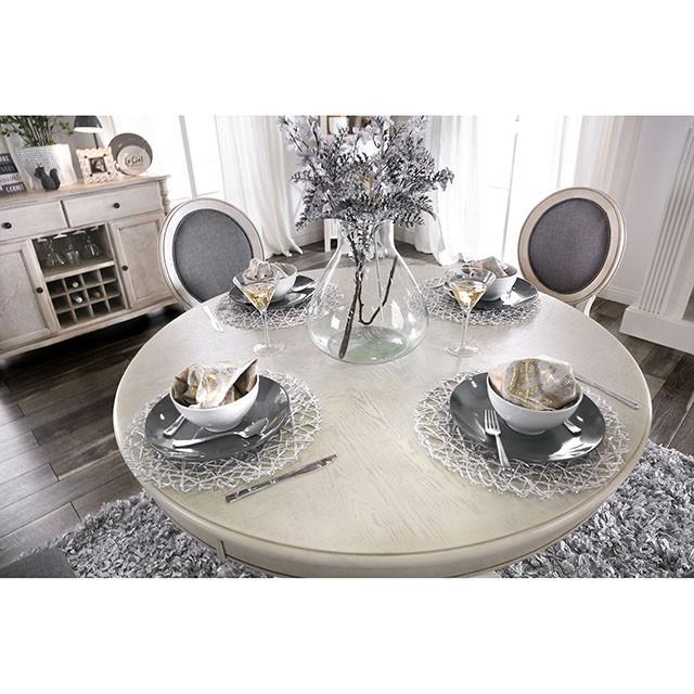 Furniture of America Round Kathryn Dining Table CM3872WH-RT-TABLE IMAGE 4