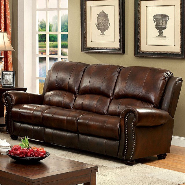 Furniture of America Turton Stationary Leather Match Sofa CM6191SF IMAGE 3