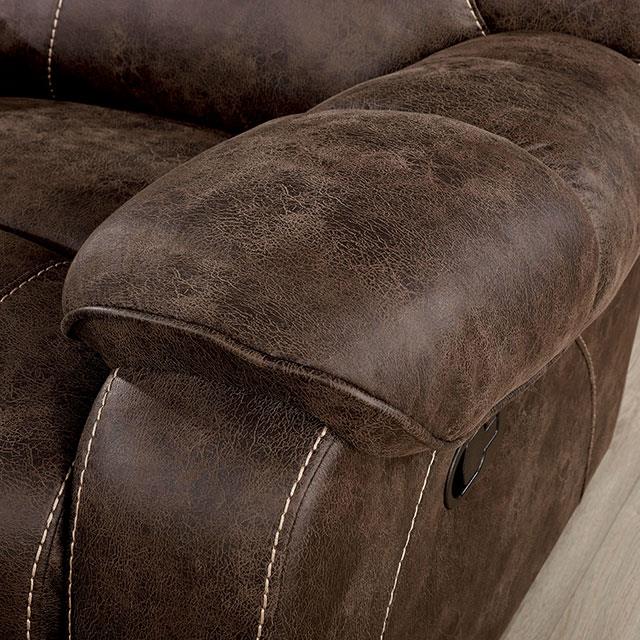 Furniture of America Kennedy Reclining Leather Look Loveseat with Console CM6216-LV IMAGE 3