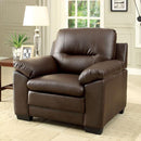  Furniture of America Parma Stationary Leather Look Chair CM6324BR-CH IMAGE 3