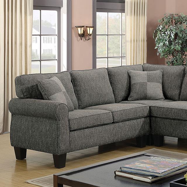 Furniture of America Rhian Fabric Sectional CM6329GY-SECT-VN IMAGE 3