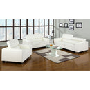  Furniture of America Makri Stationary Bonded Leather Match Loveseat CM6336WH-L IMAGE 2