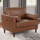  Furniture of America Horgen Stationary Leather Look Chair CM6452BR-CH IMAGE 1
