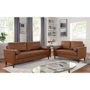  Furniture of America Horgen Stationary Leather Look Loveseat CM6452BR-LV IMAGE 2