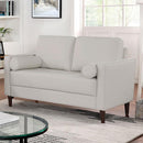 Furniture of America Horgen Stationary Leather Look Loveseat CM6452WH-LV IMAGE 1