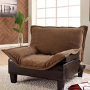  Furniture of America Lupton Stationary Fabric and Leather Look Chair CM6513-CH IMAGE 1