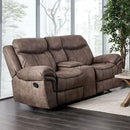  Furniture of America Celia Reclining Leather Look Loveseat with Console CM6583-LV IMAGE 10