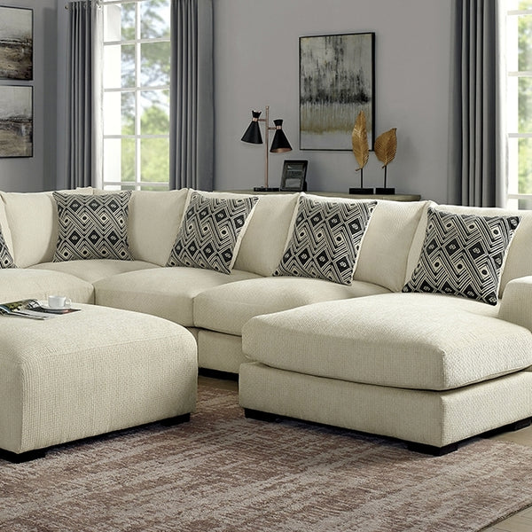 Furniture of America Kaylee Fabric Sectional CM6587BG-SECT-R+OT IMAGE 1