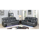  Furniture of America Marnie Power Reclining Leather Look Loveseat CM6641GY-LV-PM IMAGE 2