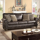  Furniture of America Bemus Stationary Leather Look Sofa CM6731DB-SF IMAGE 1