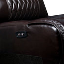  Furniture of America Mariah Power Reclining Leather Look Sectional CM6895BR-SECT+AC IMAGE 3