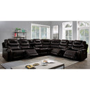  Furniture of America Mariah Power Reclining Leather Look Sectional CM6895BR-SECT IMAGE 2