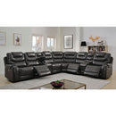  Furniture of America Mariah Power Reclining Leather Look Sectional CM6895GY-SECT+AC IMAGE 2